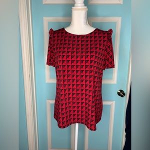 Liz Claiborne Black & Red Blouse Size-M